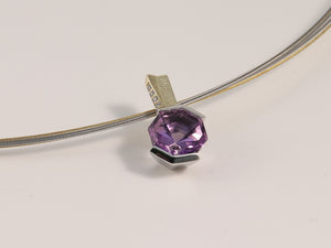 Gelbgold Weissgoldanhänger mit Amethyst und Brillant