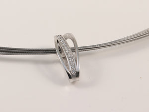 Weissgoldanhänger 585 poliert mit 0,13ct. Brillant, Edelstahlcollier