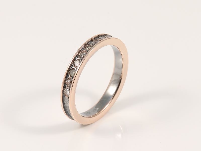 Memoirering in Rosegold mit Brillant