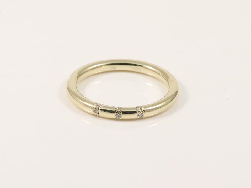 Gelbgoldring 585 poliert mit 0,05ct. Brillant
