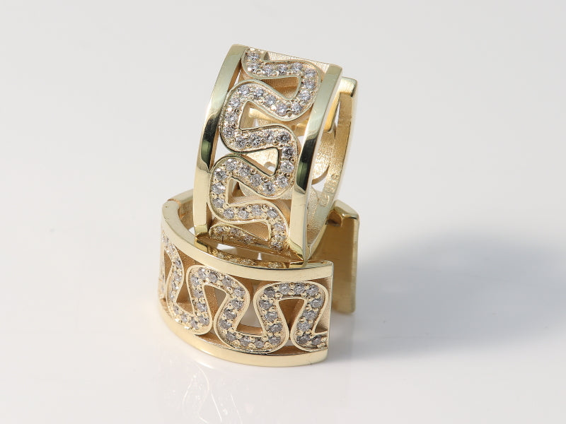 Gelbgold Ornamentohrringe 585 mit 0,80 ct. Brillant