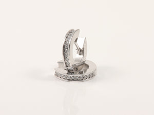 handgearbeitete Weissgoldcreolen 585 mit 0,22ct. Brillant